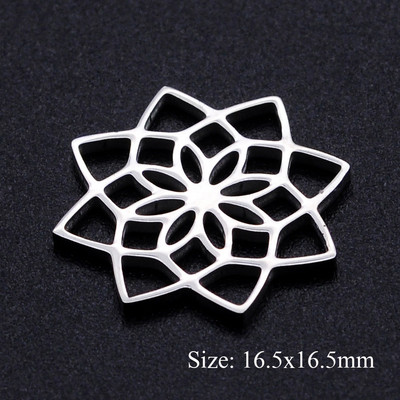 5 bucăți/lot Floarea Vieții Brelocuri DIY Comerț cu ridicata 316 Conectori Yoga Lotus din oțel inoxidabil Charm Om Hansa Bijuterii de mână Pandantiv