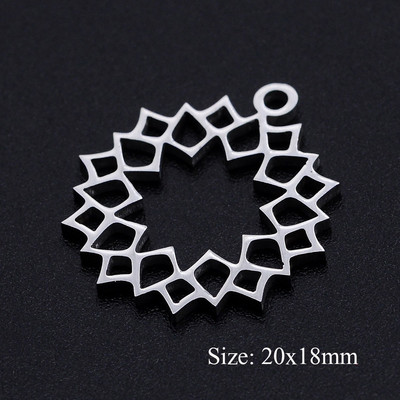 5 bucăți/lot Floarea Vieții Brelocuri DIY Comerț cu ridicata 316 Conectori Yoga Lotus din oțel inoxidabil Charm Om Hansa Bijuterii de mână Pandantiv