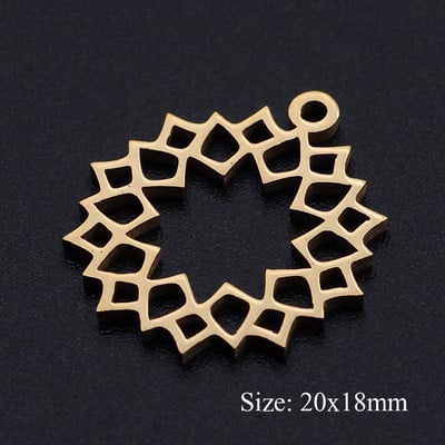 5 bucăți/lot Floarea Vieții Brelocuri DIY Comerț cu ridicata 316 Conectori Yoga Lotus din oțel inoxidabil Charm Om Hansa Bijuterii de mână Pandantiv