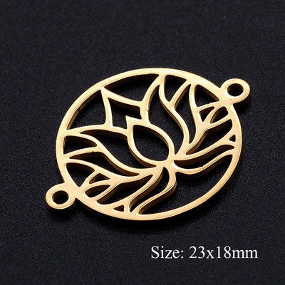 5 bucăți/lot Floarea Vieții Brelocuri DIY Comerț cu ridicata 316 Conectori Yoga Lotus din oțel inoxidabil Charm Om Hansa Bijuterii de mână Pandantiv