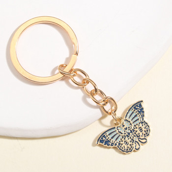 Χαριτωμένο σμάλτο Πεταλούδα Μπρελόκ Ιπτάμενα Ζώα Μπρελόκ Μπρελόκ εντόμων για γυναίκες Ανδρική τσάντα Αξεσουάρ Κλειδιά αυτοκινήτου Δώρα κοσμήματα