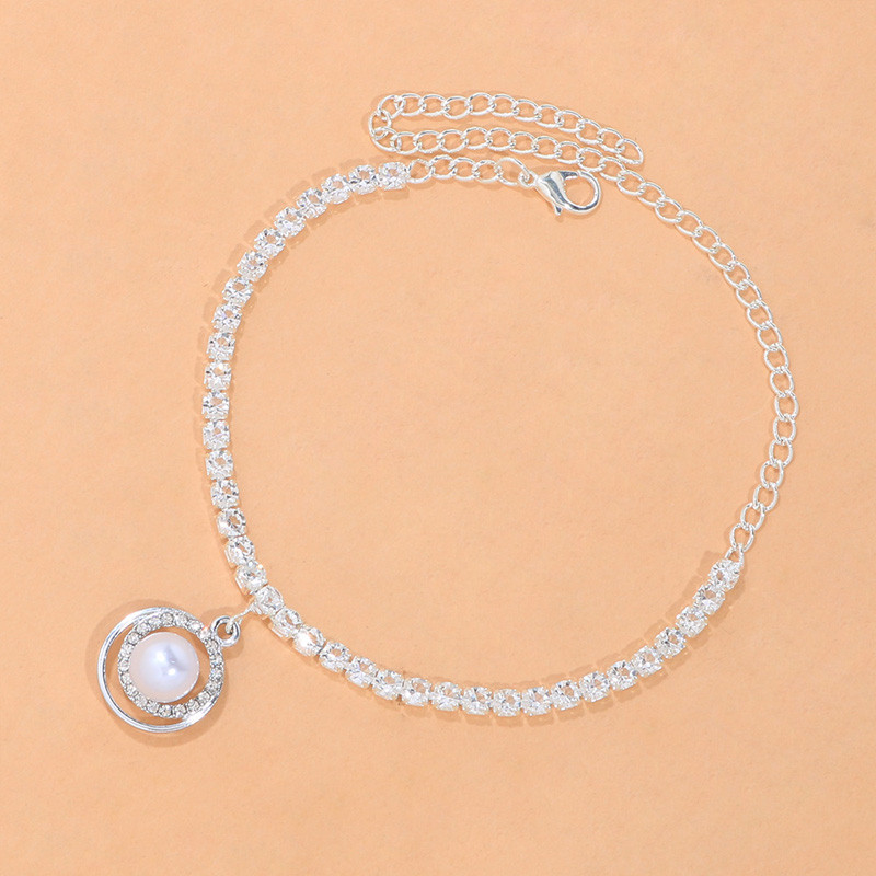 Stonefans Boho Strass Lanț rotund pandantiv gleznă brățară pentru femei vară plajă perle gleznă brățară pe picior lanț bijuterii