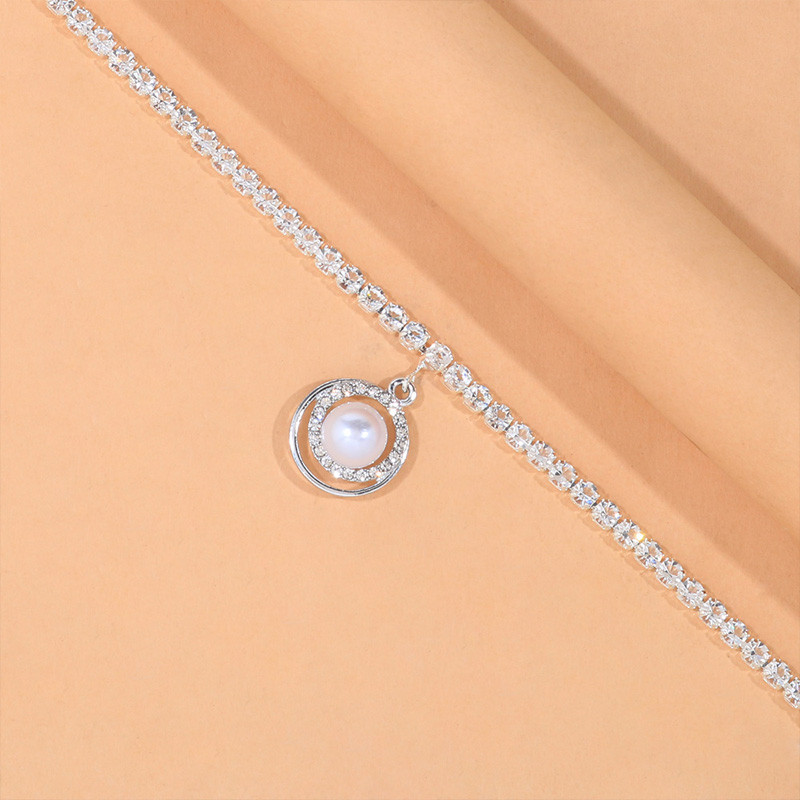 Stonefans Boho Strass Lanț rotund pandantiv gleznă brățară pentru femei vară plajă perle gleznă brățară pe picior lanț bijuterii