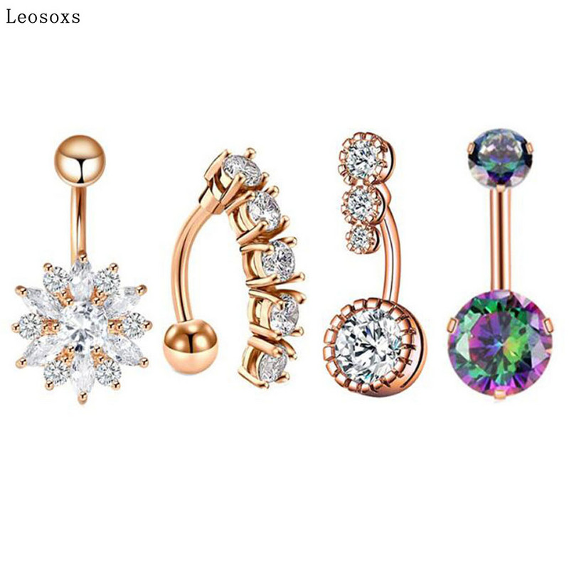 Leosoxs 10 bucăți de inel ombilical combinație stil de litoral lung perla inel pentru buric unghii ombilical set de vânzare cald