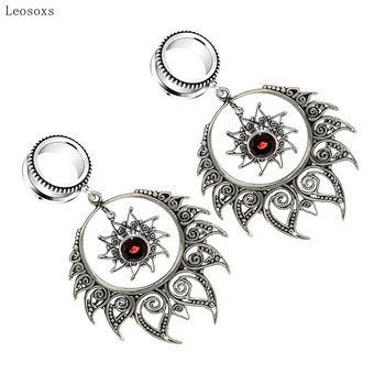 Leosoxs 2pcs Fashion Exaggerated Retro Hinduism Shiva\'s Fire Ear Expander Pulley Ear Expander Piercing Jewelry