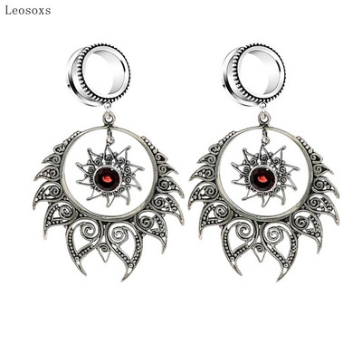Leosoxs 2 bucăți de modă exagerat retro hinduism Shiva's Fire urechi expansor scripete ureche expansor piercing bijuterii