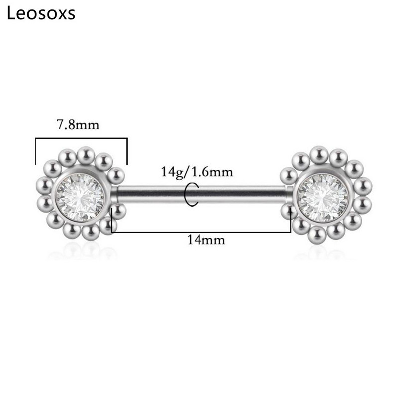 Leosoxs 1 pár rozsdamentes acél kerek mellbimbó gyűrű nyelv gyűrű piercing 14G testékszer súlyzó gyűrű női divatékszer