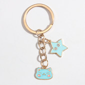 Breloc drăguț emailat, ochi de stea, breloc de pisică, breloc cu animale, cadou de suvenir pentru femei, bărbați, accesoriu pentru geantă, chei de mașină, bijuterii DIY