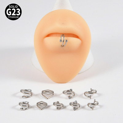 Leosoxs 1 buc. G23 titan Bend inel închis pentru nas Pachet cu bile rotunde Drill ureche inel oase piercing urechi ornamente