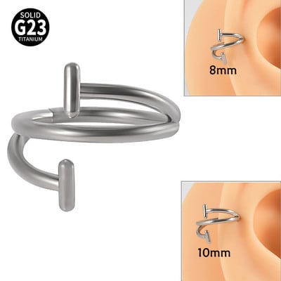 Leosoxs 1 buc. G23 titan Bend inel închis pentru nas Pachet cu bile rotunde Drill ureche inel oase piercing urechi ornamente