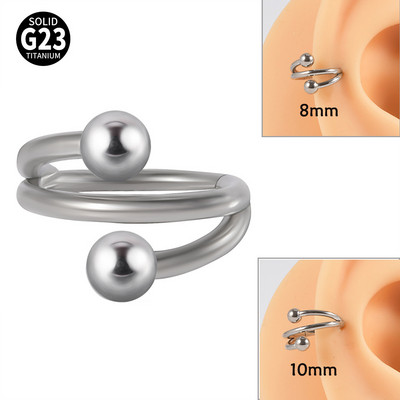 Leosoxs 1 buc. G23 titan Bend inel închis pentru nas Pachet cu bile rotunde Drill ureche inel oase piercing urechi ornamente