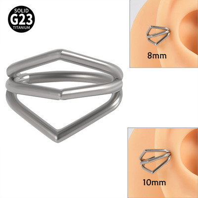 Leosoxs 1 buc. G23 titan Bend inel închis pentru nas Pachet cu bile rotunde Drill ureche inel oase piercing urechi ornamente