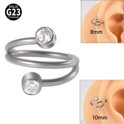 Leosoxs 1 buc. G23 titan Bend inel închis pentru nas Pachet cu bile rotunde Drill ureche inel oase piercing urechi ornamente