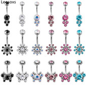 Leosoxs 1 buc Inel pentru buric fluture Nou oțel titan cu împânzire cu diamante Bijuterii piercing pentru corp pentru unghii 14G