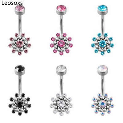 Leosoxs 1 buc Inel pentru buric fluture Nou oțel titan cu împânzire cu diamante Bijuterii piercing pentru corp pentru unghii 14G