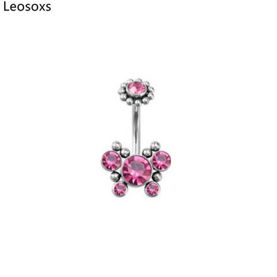 Leosoxs 1 buc Inel pentru buric fluture Nou oțel titan cu împânzire cu diamante Bijuterii piercing pentru corp pentru unghii 14G