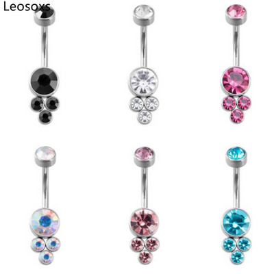 Leosoxs 1 buc Inel pentru buric fluture Nou oțel titan cu împânzire cu diamante Bijuterii piercing pentru corp pentru unghii 14G