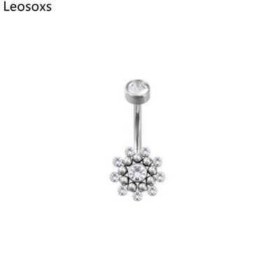 Leosoxs 1 buc Inel pentru buric fluture Nou oțel titan cu împânzire cu diamante Bijuterii piercing pentru corp pentru unghii 14G