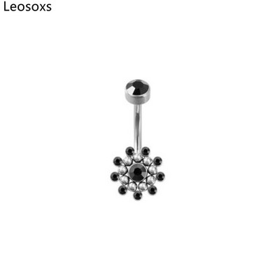 Leosoxs 1 buc Inel pentru buric fluture Nou oțel titan cu împânzire cu diamante Bijuterii piercing pentru corp pentru unghii 14G