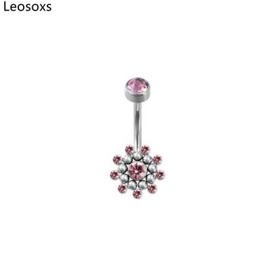 Leosoxs 1 buc Inel pentru buric fluture Nou oțel titan cu împânzire cu diamante Bijuterii piercing pentru corp pentru unghii 14G