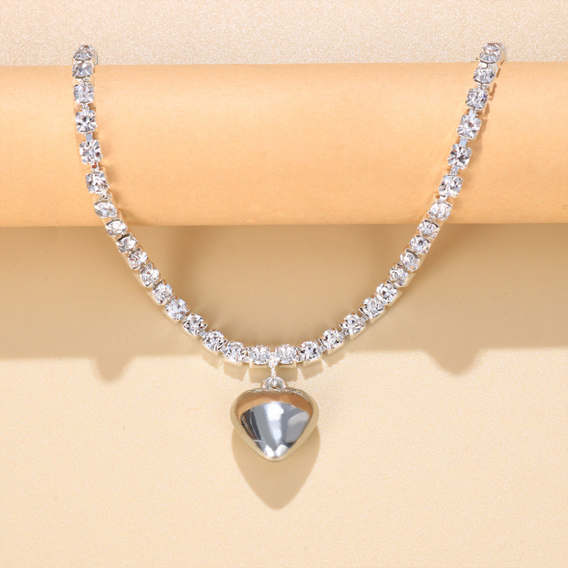 Stonefans Boho nakit Lanac od vještačkih dijamanata Srce Privjesak Anklet za žene Hip Hop Tennis Anklet Narukvica na nozi Nakit Veleprodaja