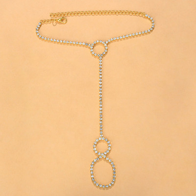 Stonefans Boho cerc rotund cu strasuri glezna inel pentru degetele de la picioare pentru femeie plajă bijuterii picior glezna desculț sandale picior lanț petrecere