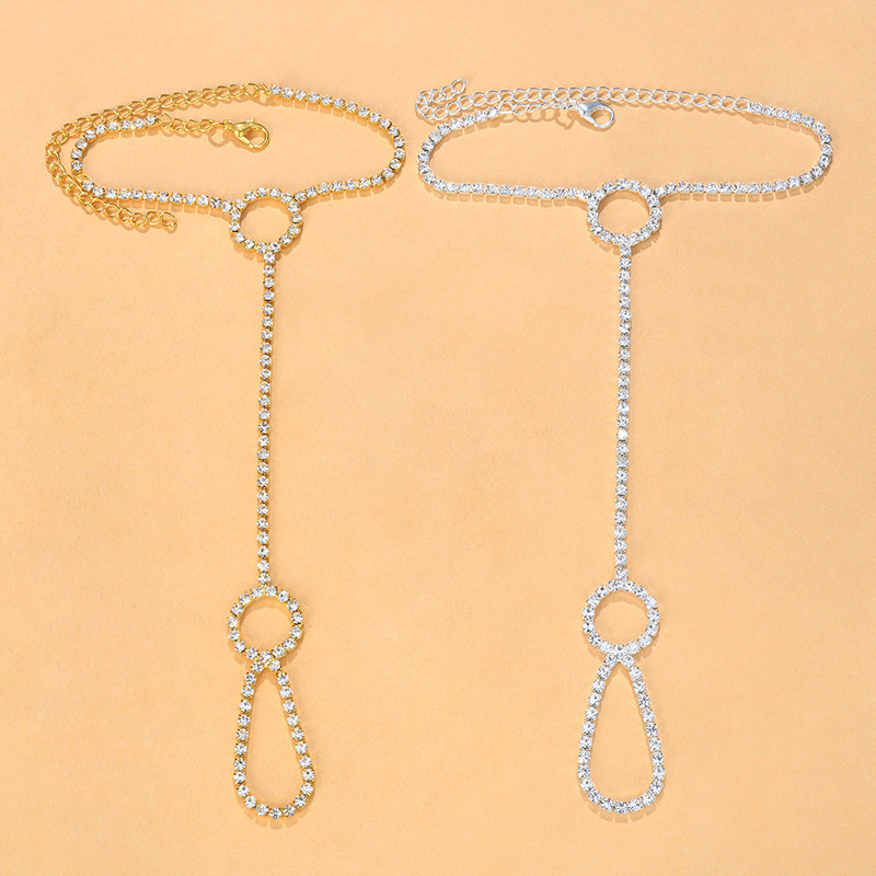 Stonefans Boho cerc rotund cu strasuri glezna inel pentru degetele de la picioare pentru femeie plajă bijuterii picior glezna desculț sandale picior lanț petrecere