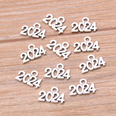 60 bucăți 10*14 mm din aliaj metalic foto culoare ani farmece 2022 2023 2024 2025 pandantiv pentru fabricarea de bijuterii artizanat manual