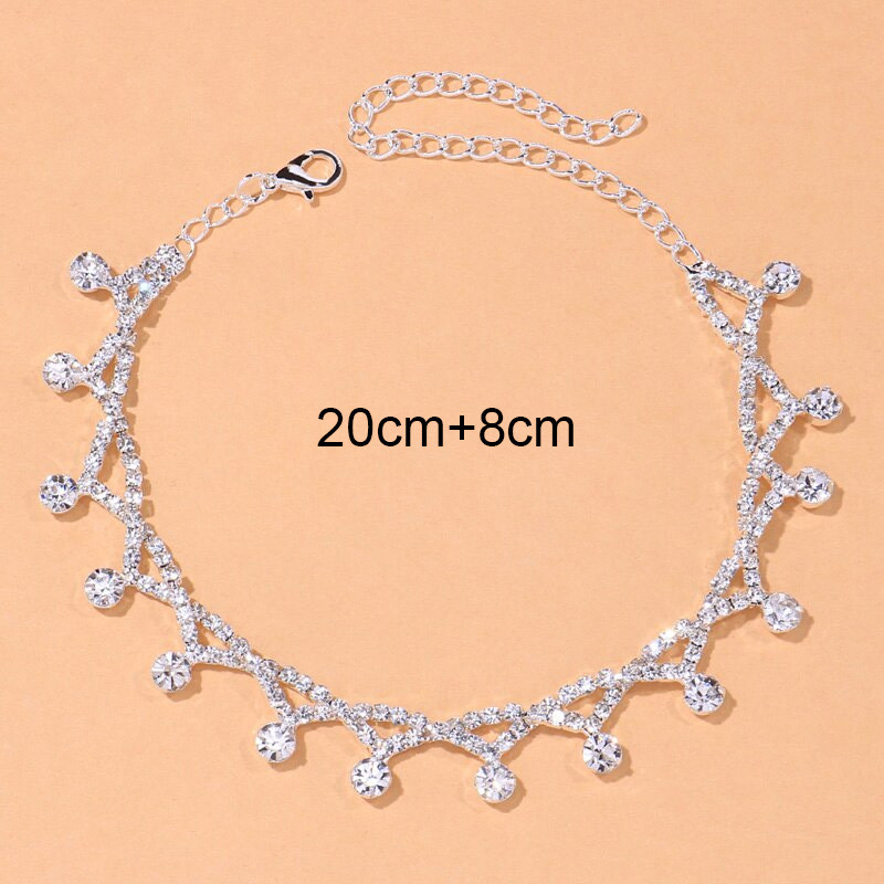 Stonefans Fashion Drop Pendant Brățară de gleznă cu stras pentru femei Lanț de tenis de cristal de Boemia Lanț de gleznă pentru picior Bijuterii cadou