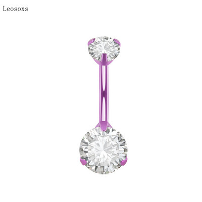 Leosoxs 1 buc Inel de buric cu zircon cu trei prindere cu personalitate explozivă Bijuterii piercing rafinate