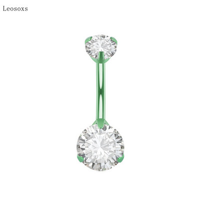 Leosoxs 1 buc Inel de buric cu zircon cu trei prindere cu personalitate explozivă Bijuterii piercing rafinate