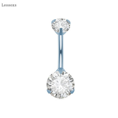 Leosoxs 1 buc Inel de buric cu zircon cu trei prindere cu personalitate explozivă Bijuterii piercing rafinate