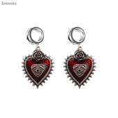 Leosoxs 2db Divat Diablo Bloody Heart Wings Demon Eyes Fekete Drágakövek Vérző Fül Terjed Piercing Ékszer