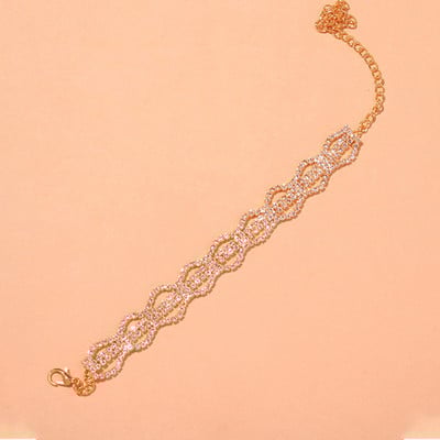 Stonefans Fashion Hollow Strass gleznă brățară pentru femei vara plajă geometrie cristal gleznă desculț lanț Boho bijuterii