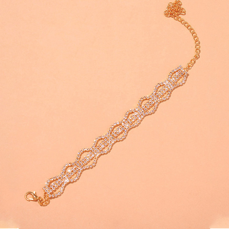 Stonefans Fashion Hollow Strass gleznă brățară pentru femei vara plajă geometrie cristal gleznă desculț lanț Boho bijuterii