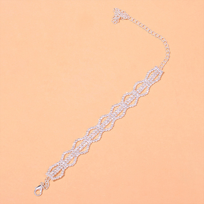 Stonefans Fashion Hollow Strass gleznă brățară pentru femei vara plajă geometrie cristal gleznă desculț lanț Boho bijuterii