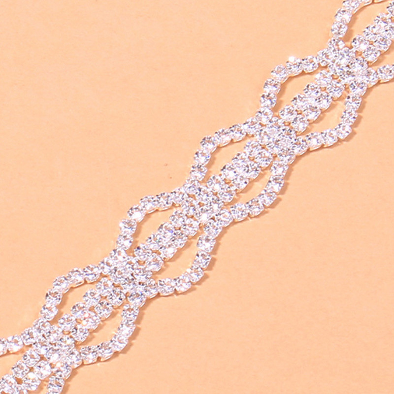 Stonefans Fashion Hollow Strass gleznă brățară pentru femei vara plajă geometrie cristal gleznă desculț lanț Boho bijuterii