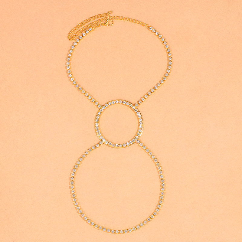 Stonefans Fashion Pantof cu toc înalt Toc rotund cu strass Bijuterii pentru picioare Sandale de plajă simple Brățară decorativă pentru gleznă pe picior