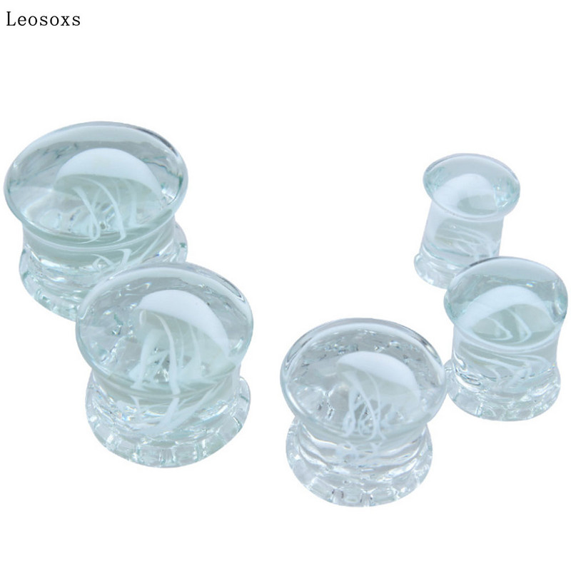 Leosoxs 2 buc. Cercei tip ureche din sticlă explozivă, meduze marine Pinna, bijuterii de modă europeană și americană