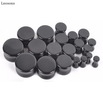 Leosoxs 2τμχ Εξωτερικού Εμπορίου Hot Sale Obsidian Ear Auricle Natural Stone Ear Pinna Exquisite Piercing Jewelry 5-25mm