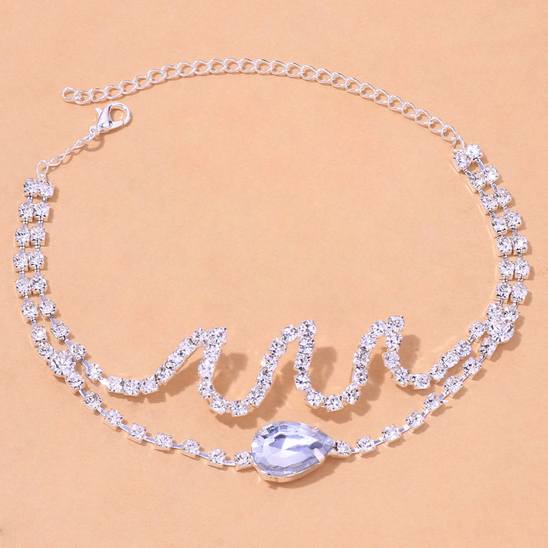 Stonefans Bohemian Ocean Wave gleznă brățară lanț bijuterii pentru femei designer stras dublu strat gleznă picior lanț cadou