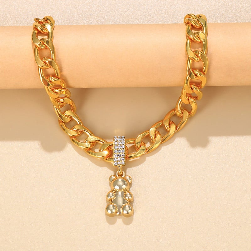 Stonefans femei Beach Foot Jewerly titan oțel gleznă picior lanț metal urs pandantiv gleznă brățară bărbați accesorii de vacanță