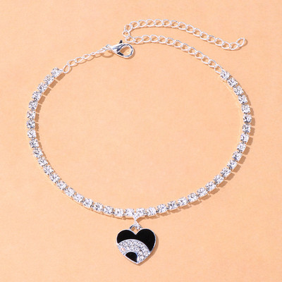 Stonefans Ins Fashion Strass Inimă gleznă Brățară pentru femei ieftine Barefoot Love Pandantiv gleznă Bijuterii cu ridicata Lanț pentru picioare