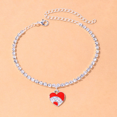 Stonefans Ins Fashion Strass Inimă gleznă Brățară pentru femei ieftine Barefoot Love Pandantiv gleznă Bijuterii cu ridicata Lanț pentru picioare