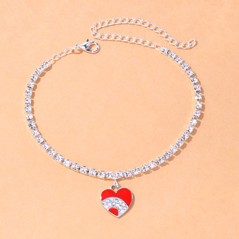 Stonefans Ins Fashion Strass Inimă gleznă Brățară pentru femei ieftine Barefoot Love Pandantiv gleznă Bijuterii cu ridicata Lanț pentru picioare
