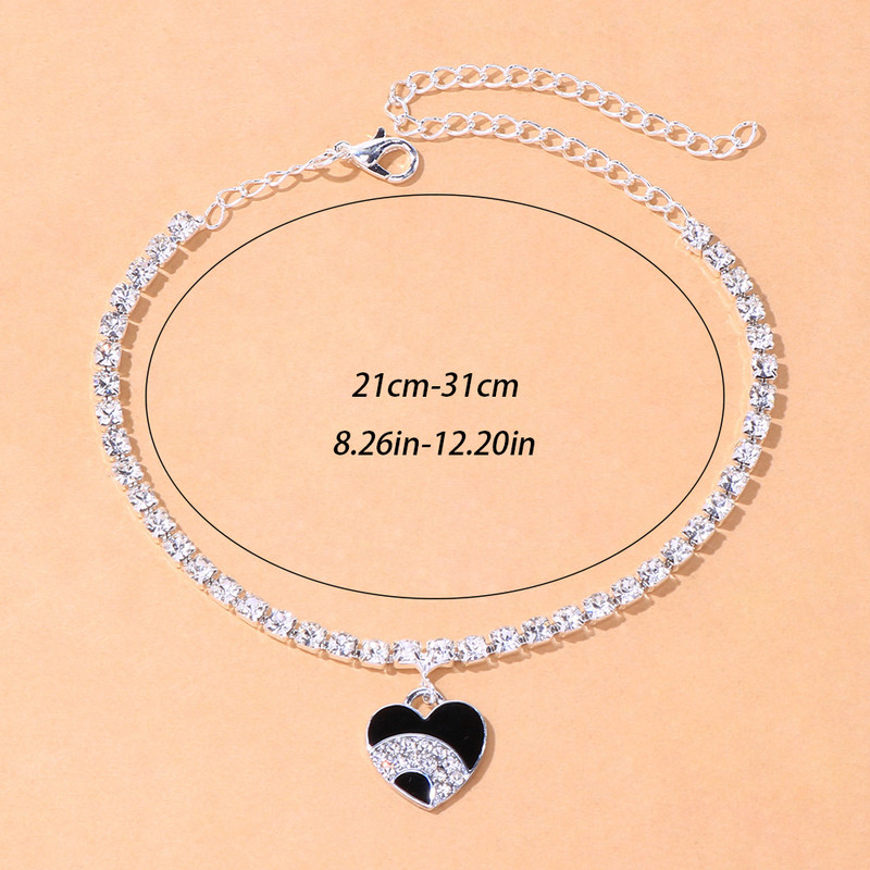 Stonefans Ins Fashion Strass Inimă gleznă Brățară pentru femei ieftine Barefoot Love Pandantiv gleznă Bijuterii cu ridicata Lanț pentru picioare