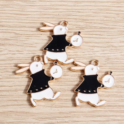 10τμχ 16*21mm Σμάλτο Γούρια κουνελιών για κοσμήματα κατασκευής κράμα Γούρια DIY Μενταγιόν Κολιέ Σκουλαρίκια Αξεσουάρ Χειροποίητη Χειροτεχνία