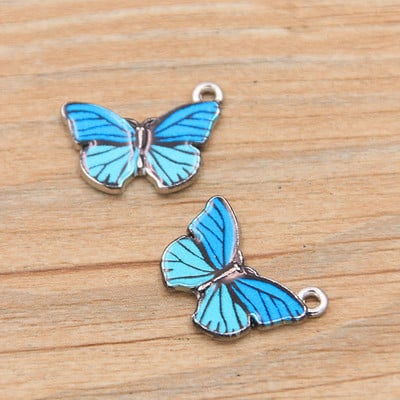 10 bucăți 4 stiluri 8 culori din aliaj de metal picătură ulei colorat fluture farmece pandantiv animal pentru bricolaj brățară colier bijuterii