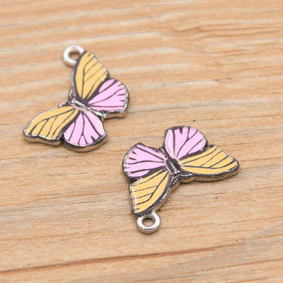 10 bucăți 4 stiluri 8 culori din aliaj de metal picătură ulei colorat fluture farmece pandantiv animal pentru bricolaj brățară colier bijuterii