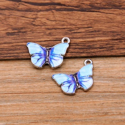 10 bucăți 4 stiluri 8 culori din aliaj de metal picătură ulei colorat fluture farmece pandantiv animal pentru bricolaj brățară colier bijuterii